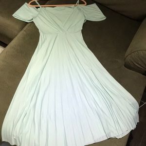 Midi pleated mint dress